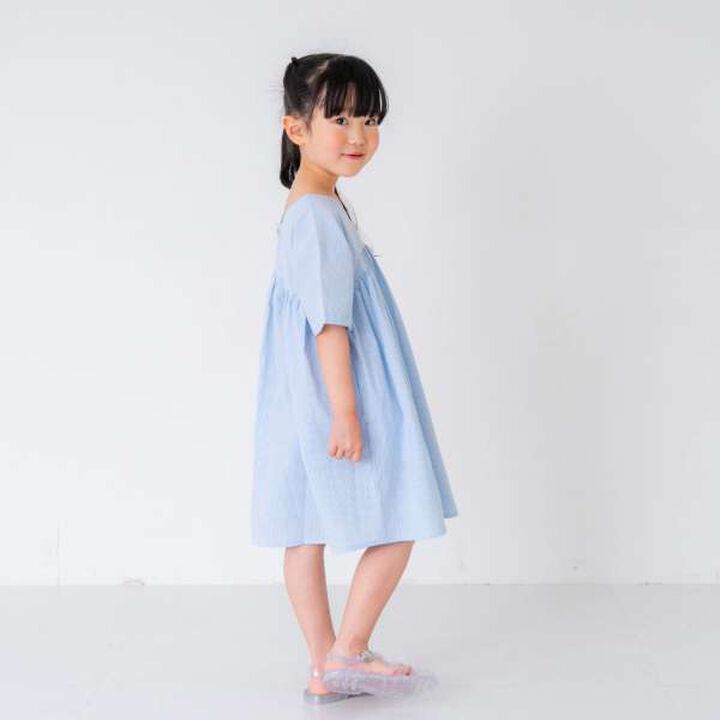 Boiled Gathered One-Piece Dress,Off white, medium image number 19