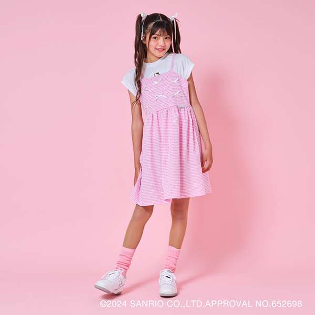 Hello Kitty Gingham Camisole One-Piece Dress Set,Blue, large image number 20