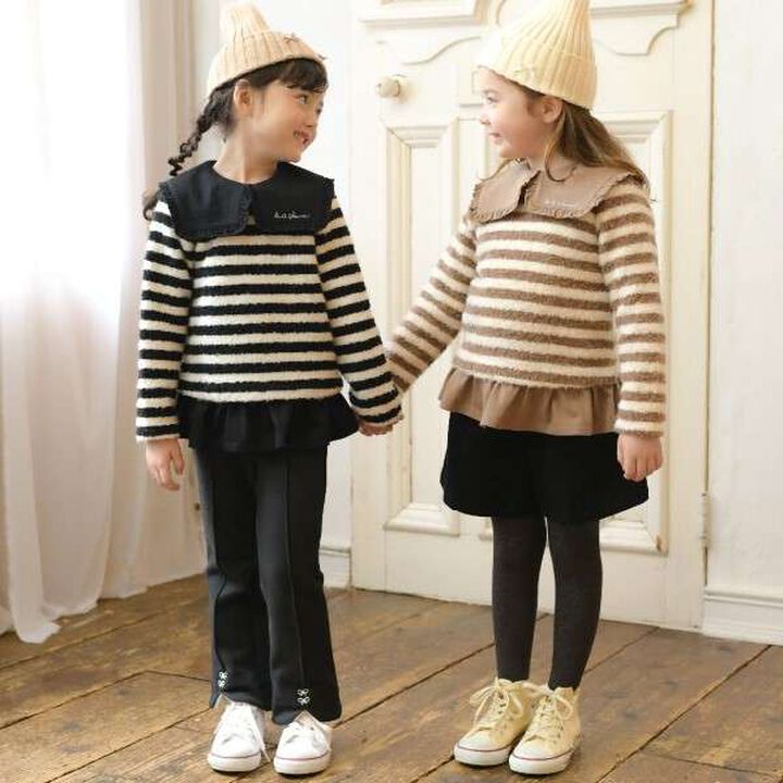 KP Collar Stripe Tunic [110-140],Brown, medium image number 8