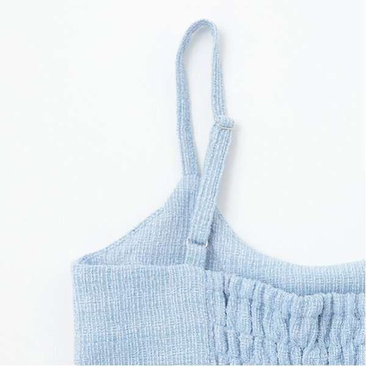 Belted Camisole One-Piece Dress,Sax blue, medium image number 8