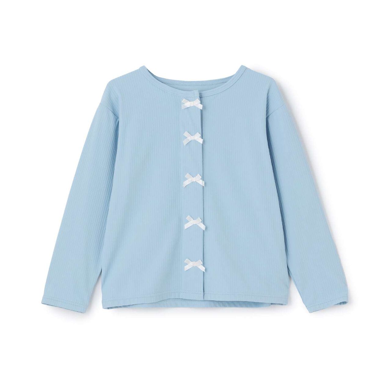 [SWIM] [UV Protection] Rash Guard Cardigan with Ribbon,Sax blue, large image number 3