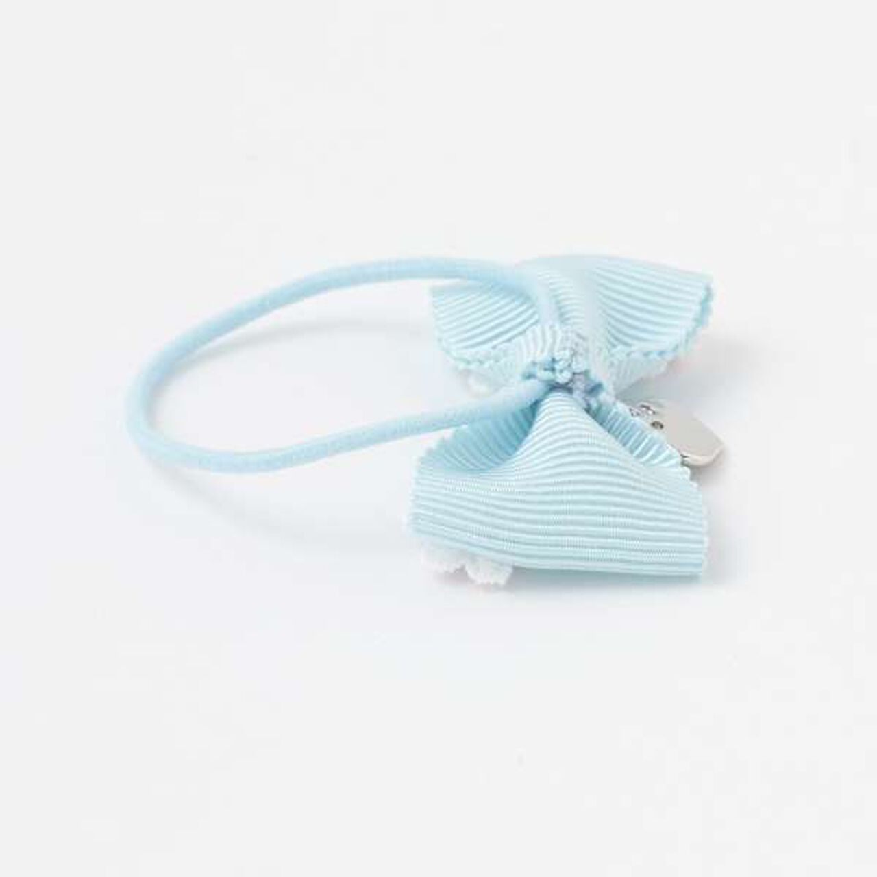 Flower Ribbon Hair Ponytail Holder 2-Piece Set,Off white, large image number 1