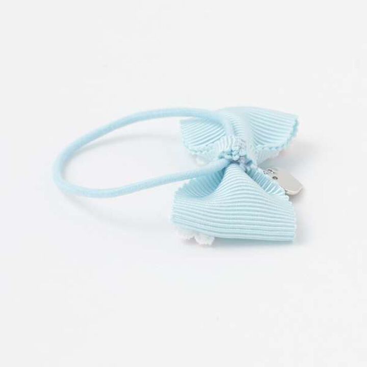 Flower Ribbon Hair Ponytail Holder 2-Piece Set,Off white, medium image number 1