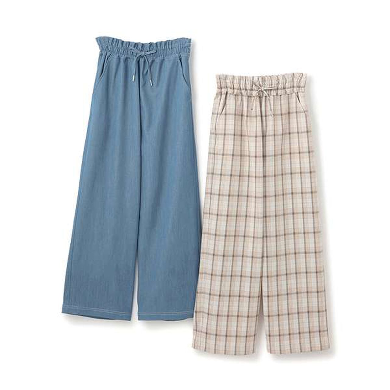 Wide Straight Pants,Beige, large image number 2