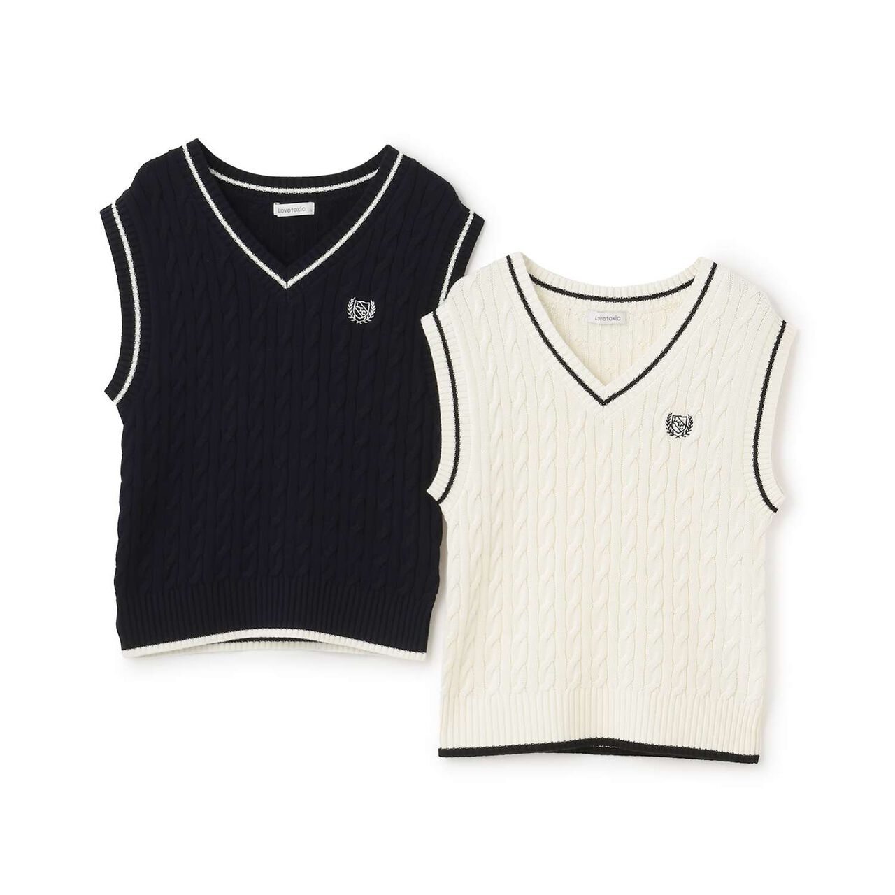 [Graduation Attire & Ceremony] Washable School Knit Vest,Navy, large image number 2