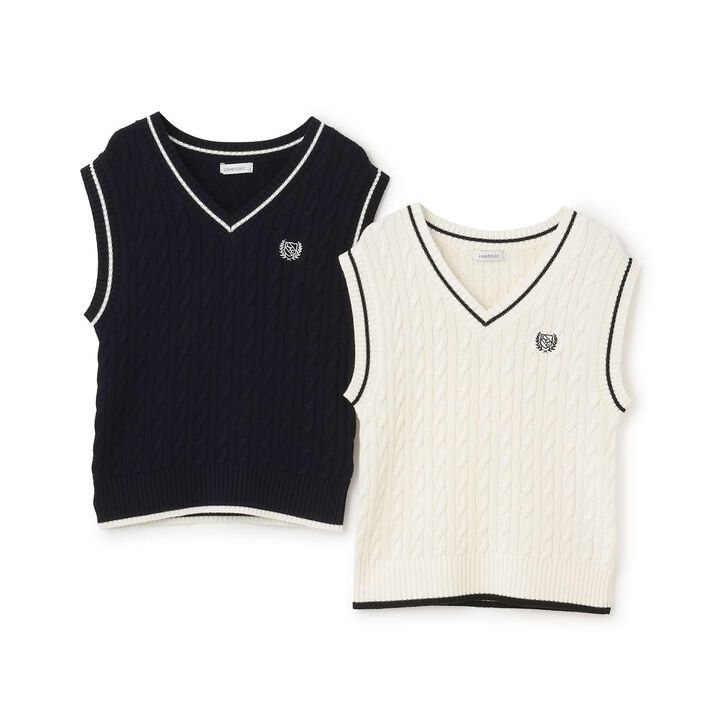 [Graduation Attire & Ceremony] Washable School Knit Vest,Navy, medium image number 2