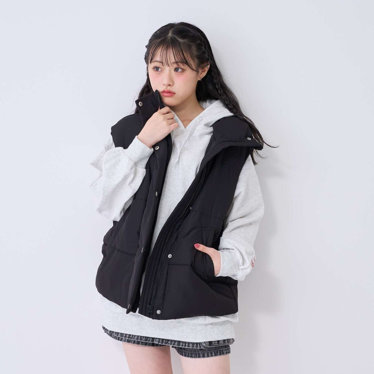 [LTXC] Puffy Vest,Black, large image number 0