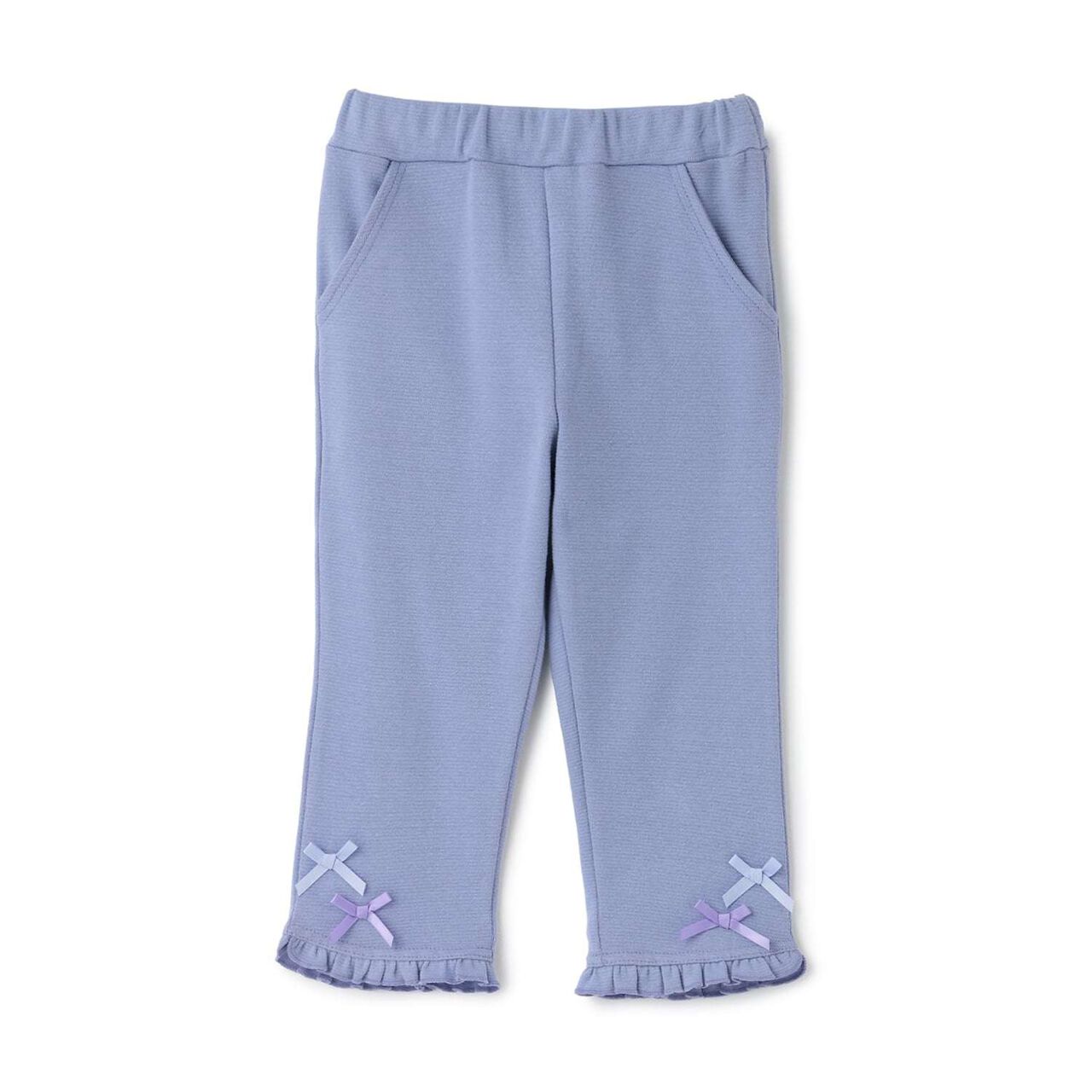 [Tomo Pants] Stain Resistant UV Cool Touch Round-Hem Frill 3/4 Capri Pants for Girls,Salmon pink, large image number 3