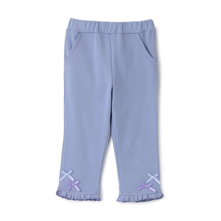 [Tomo Pants] Stain Resistant UV Cool Touch Round-Hem Frill 3/4 Capri Pants for Girls,Salmon pink, medium image number 3