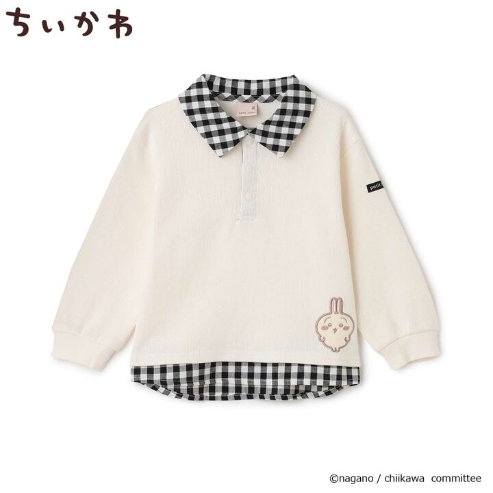 Chikawa Anime Long-Sleeve T-Shirt with Docking Design,Ivory, medium image number 0