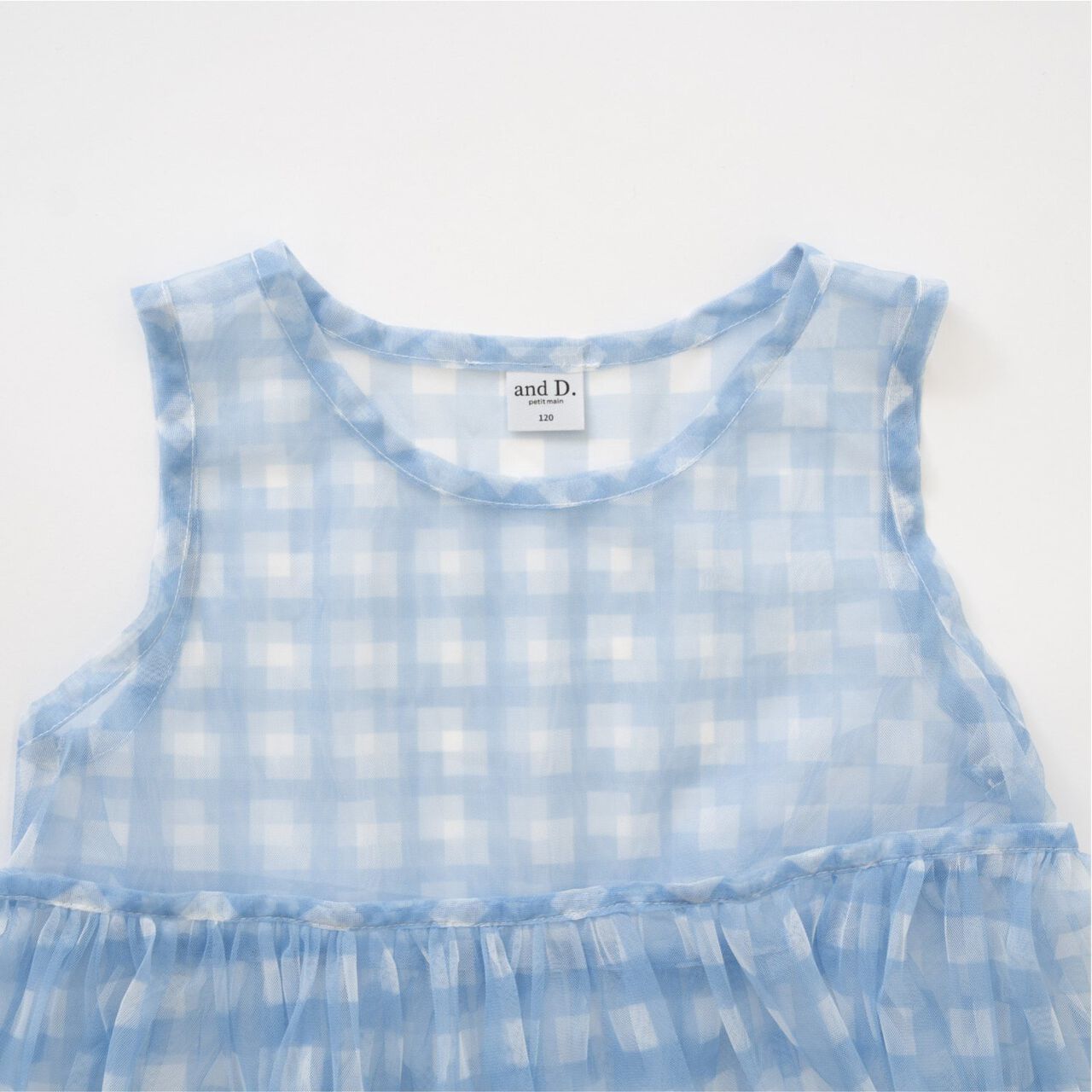 Chiffon Checkered One-Piece Dress,Lavender, large image number 6