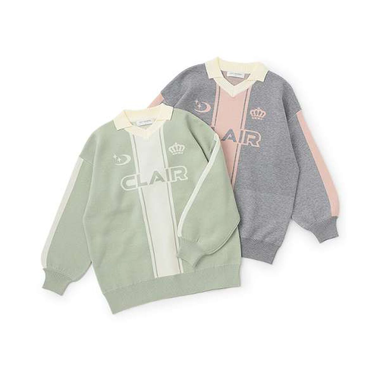 Collared Soccer Knitwear,Moderate green, large image number 6