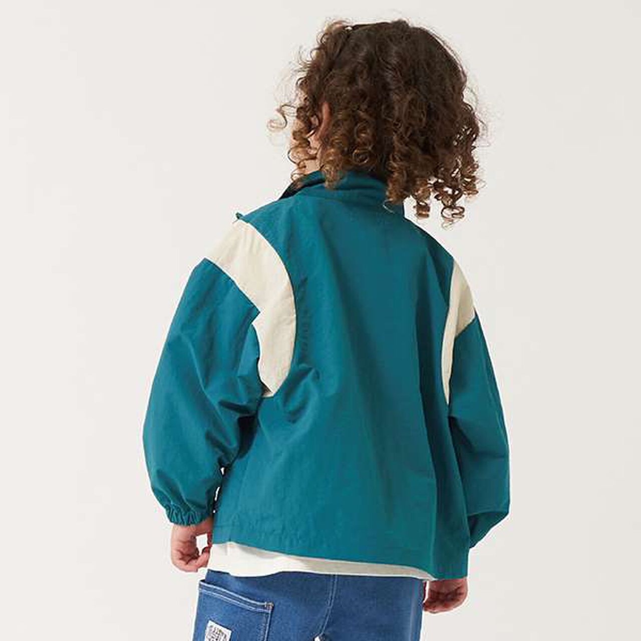 Water-Resistant Color Block Windbreaker,Deep red, large image number 15