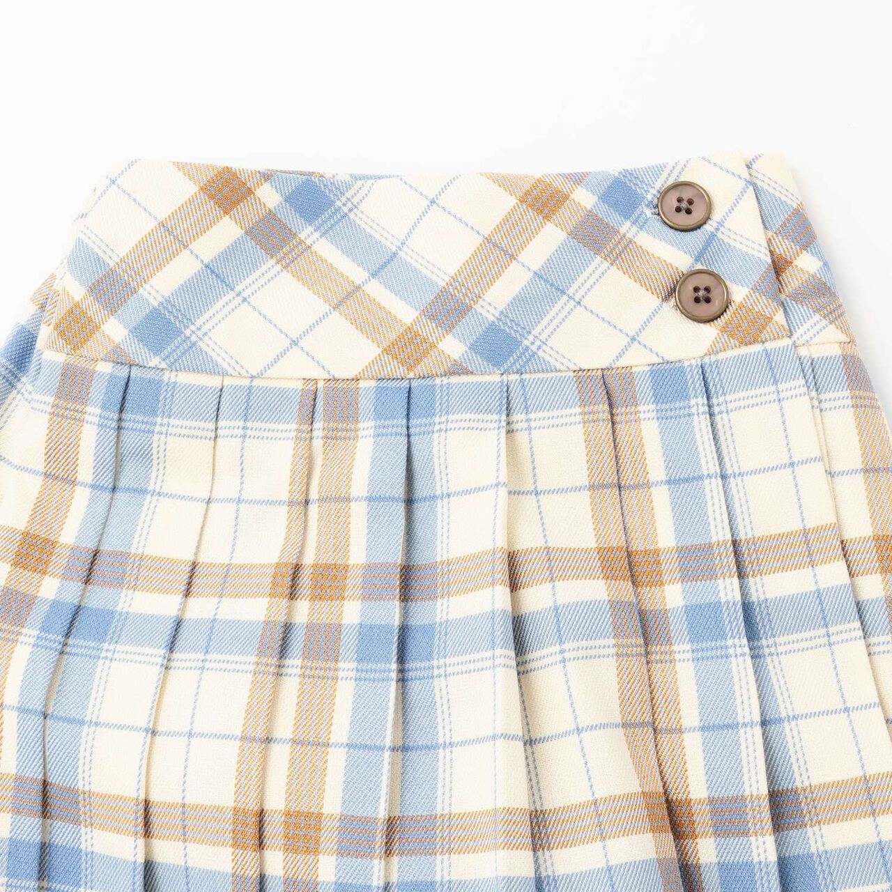 Check Pleats Culotte Skirt,Pearl white, large image number 2