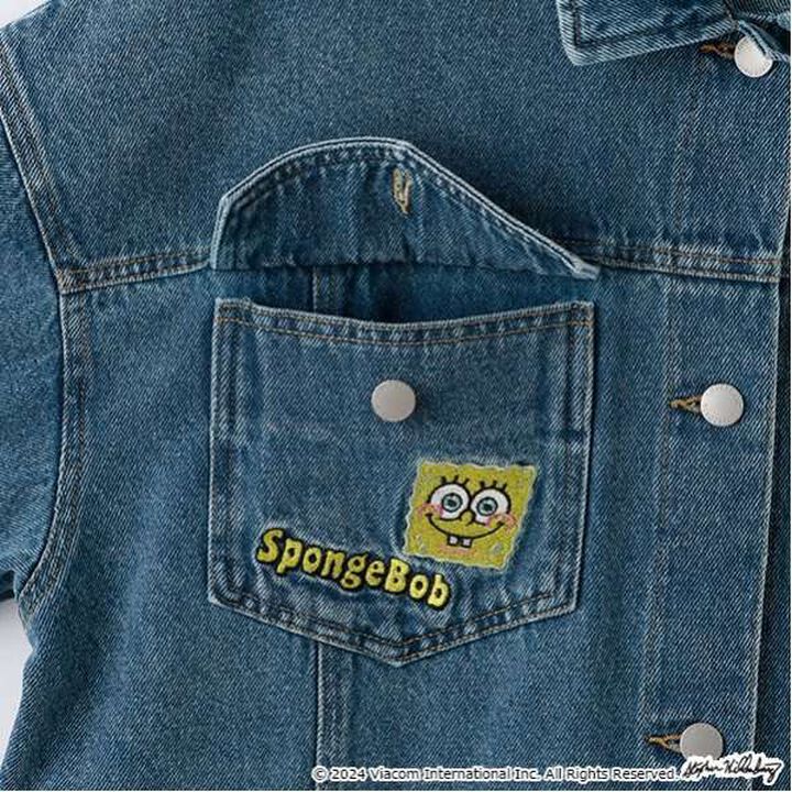 SpongeBob x Angel Blue Denim Jacket,Blue, medium image number 2