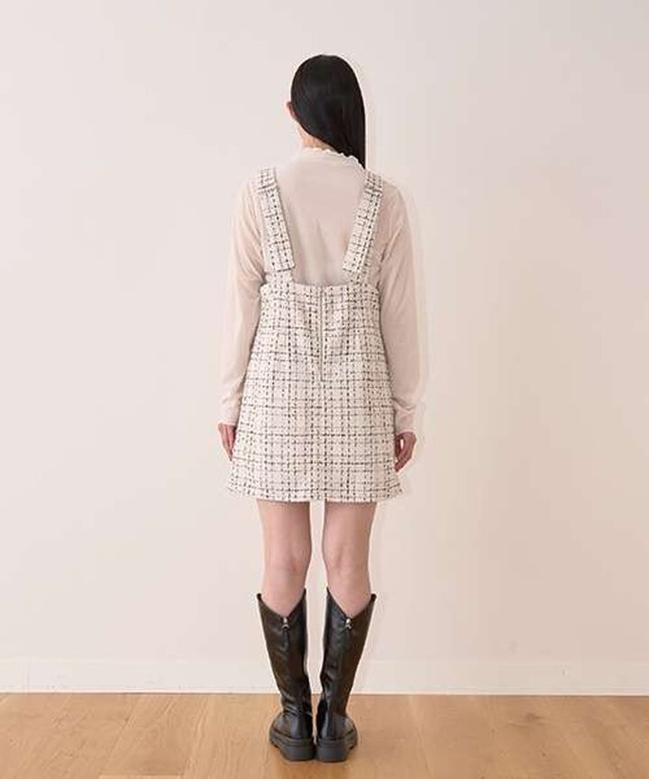 Tweed Jumper Skirt,Off white, medium image number 10
