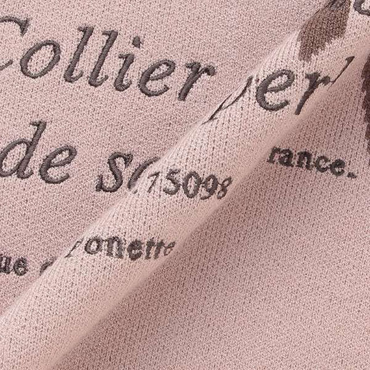 Ribbon Jacquard Frill Collar Knitwear,Pink, large image number 8