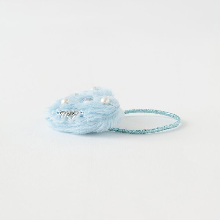 Puffy Heart Pearl Hair Ponytail Holders - Set of 2,Lavender, medium image number 2