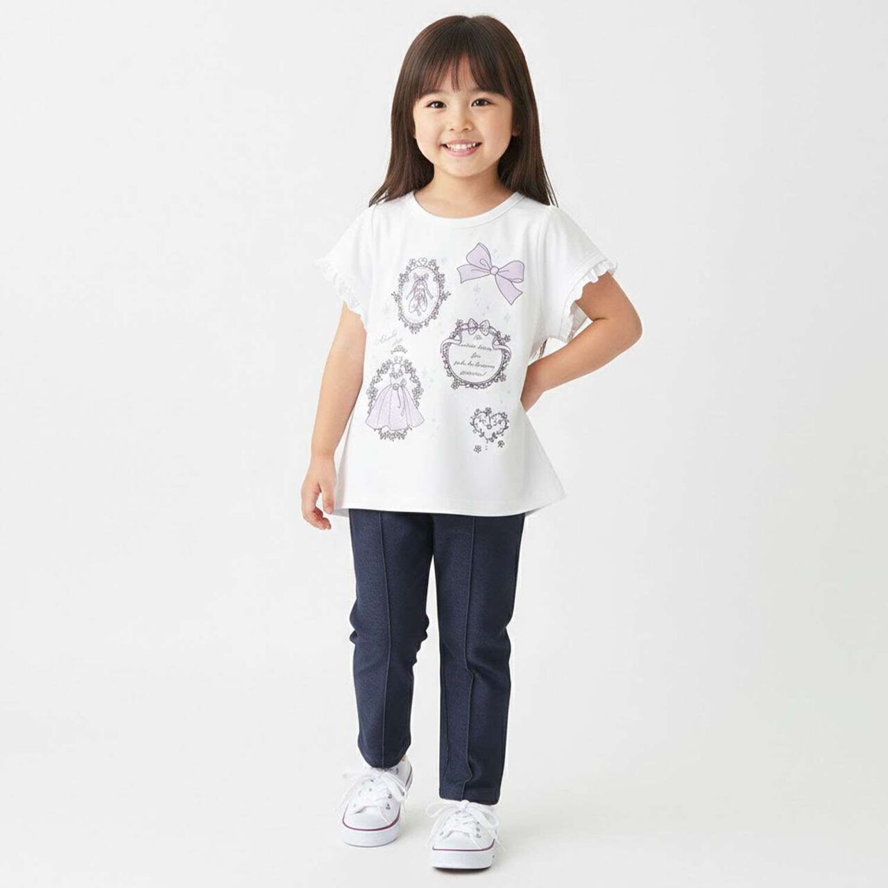 Ballet Motif Sleeve Frill T-Shirt,Light pink, large image number 12