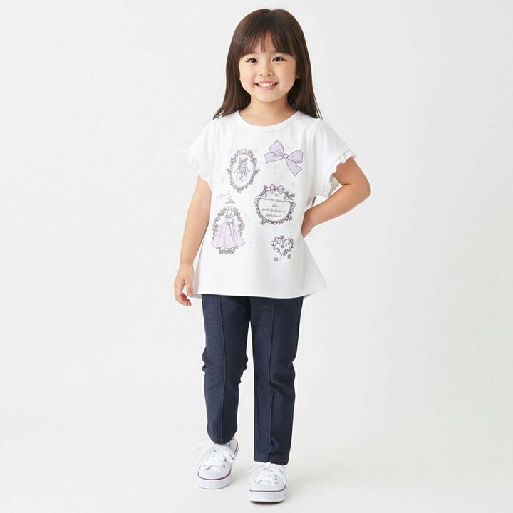 Ballet Motif Sleeve Frill T-Shirt,Light pink, medium image number 12