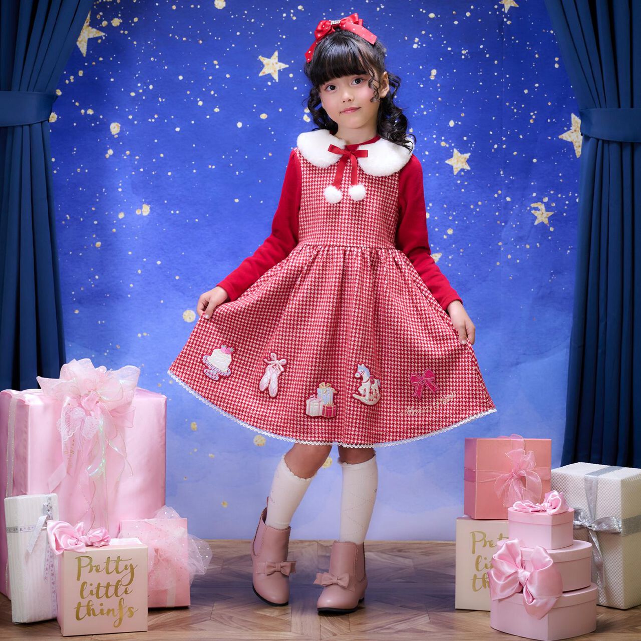 Sparkling Ribbon Hair Clip,Light pink, large image number 6