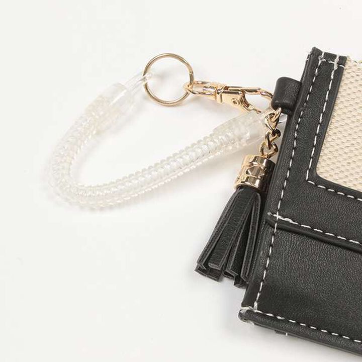 Mixed Material Card Holder,Black, medium image number 2