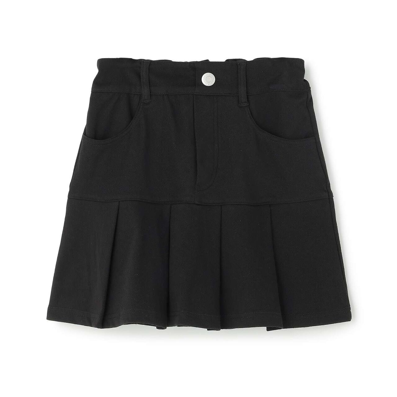 [Stretch] Denim-Look Cut Pleated Skirt,Blue, large image number 24