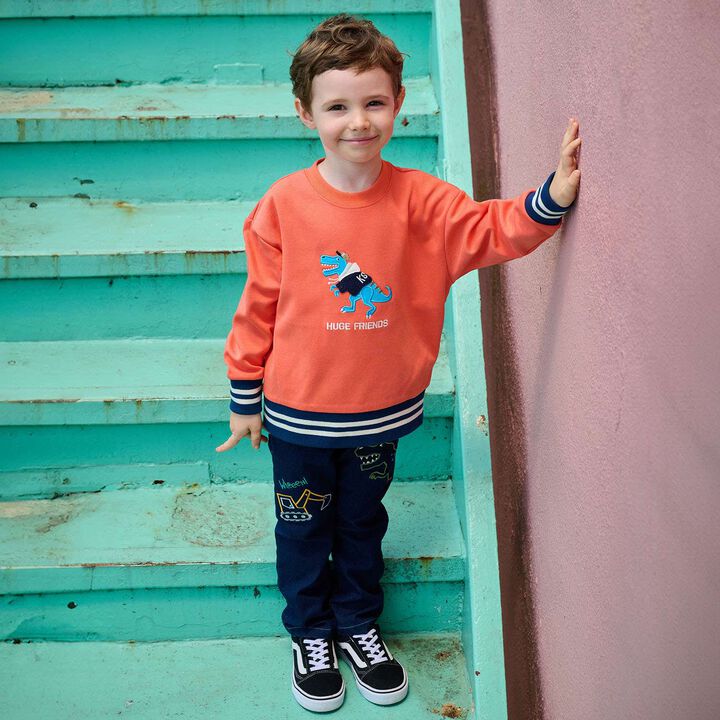 Hoodie Dinosaur Sweatshirt,Orange, medium image number 9