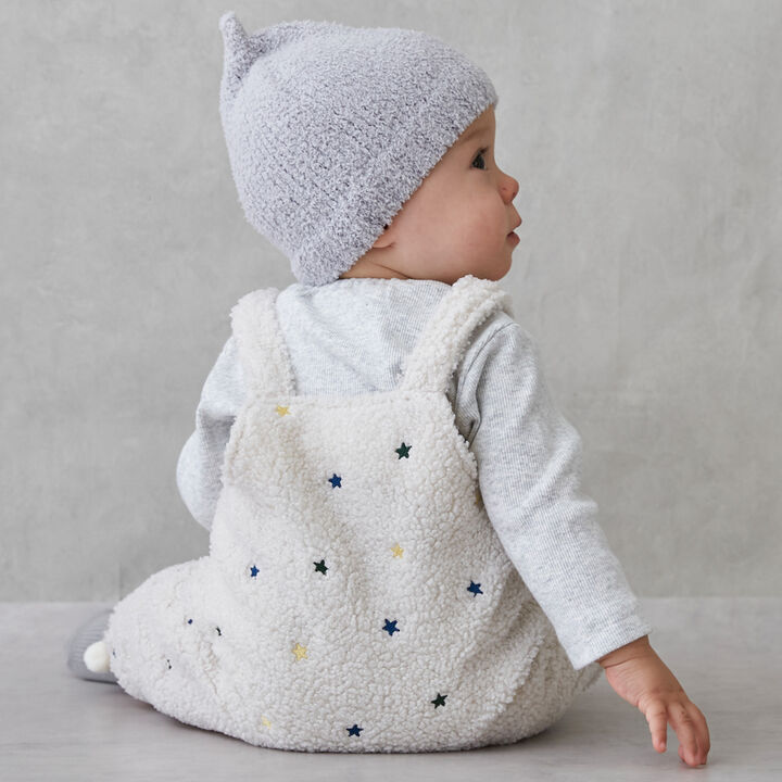 Star Embroidery Overalls Coverall,Ivory, medium image number 3