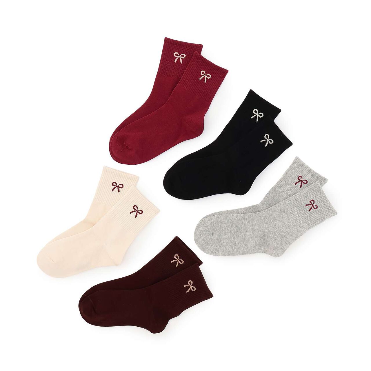 Ribbon Crew Socks [Kids' Clothing] [Girls],Black, large image number 5