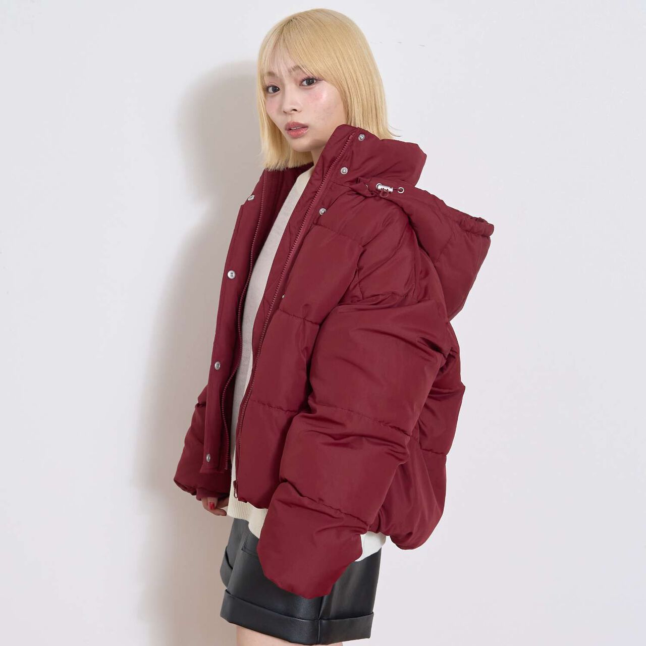 Puffy Bomber Jacket,Light gray, large image number 8