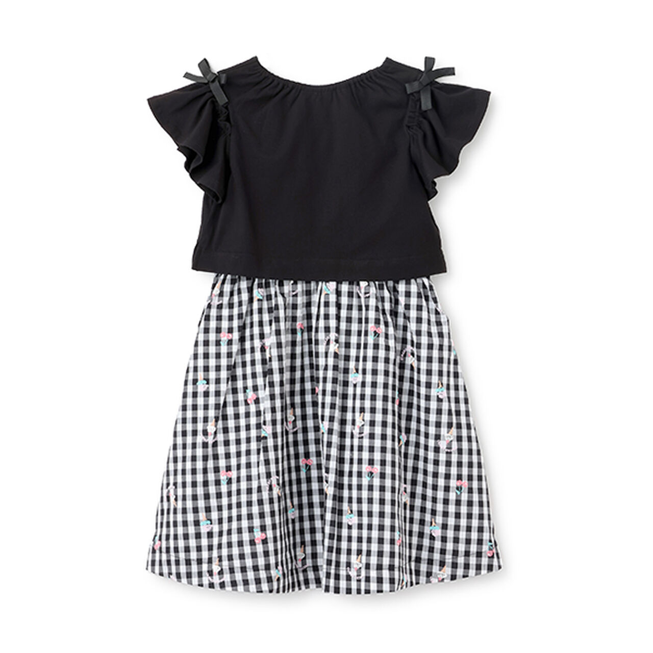 Gingham Sweets Docking Dress,Black, large image number 1