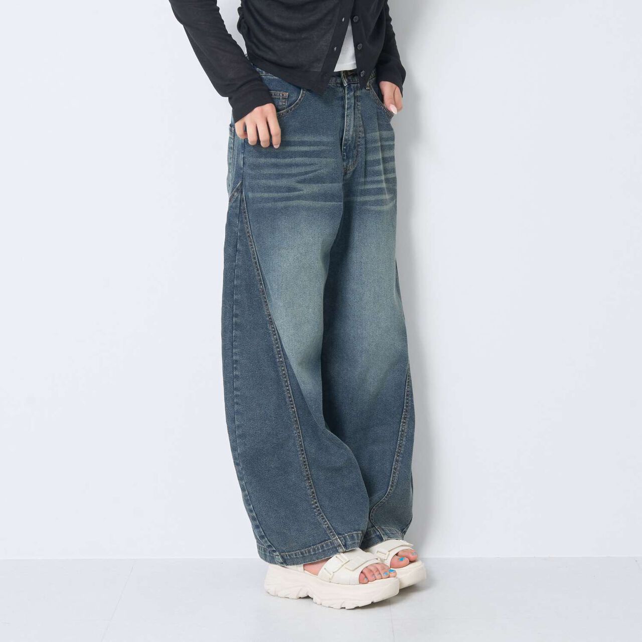 [LTXC / Cool Touch] Balloon Denim Pants,Gray, large image number 7