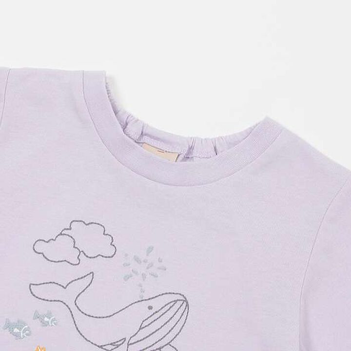[Link] Quick-Dry Embroidery Half T-Shirt (Kids),Cream, medium image number 19