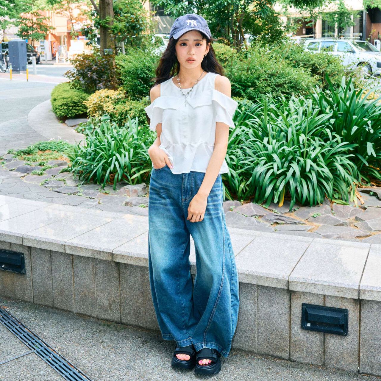 [LTXC / Cool Touch] Balloon Denim Pants,Gray, large image number 1