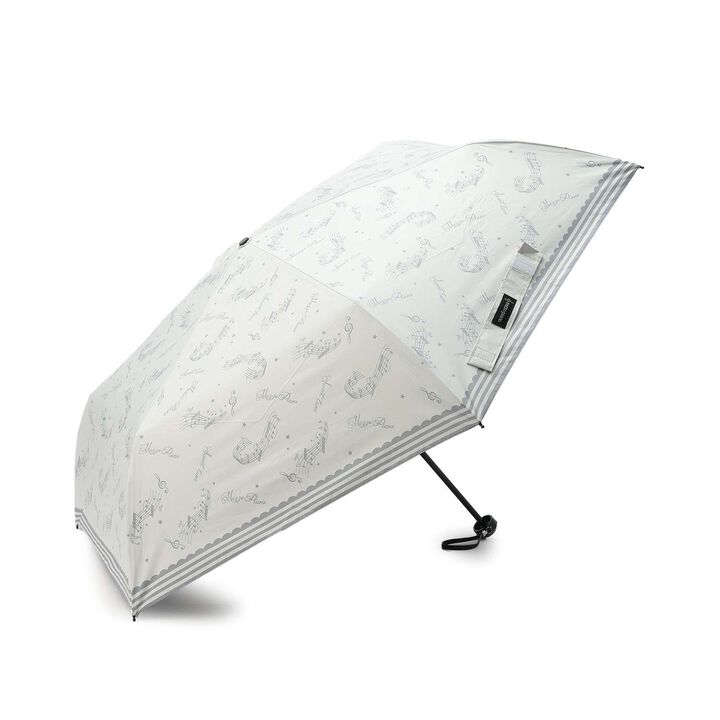 [UV 100%] [Heat Shielding] [Light Blocking] [All-Weather] With a Melody♪ Pattern Folding Umbrella,Ivory, medium image number 8