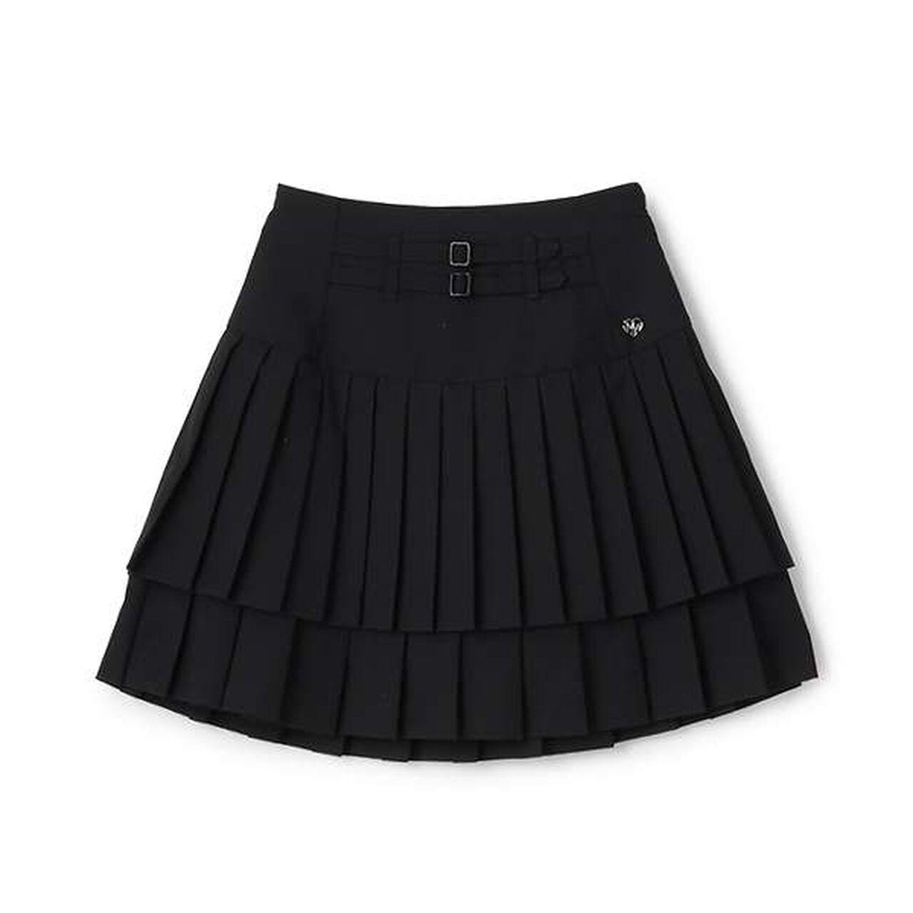 Double Pleated Skirt-Pants,Black, large image number 0