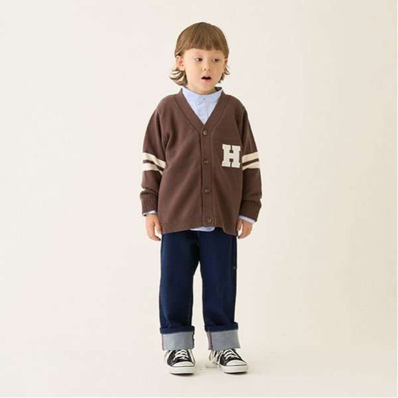 Appliqu&eacute; Knit Cardigan,Green, large image number 2