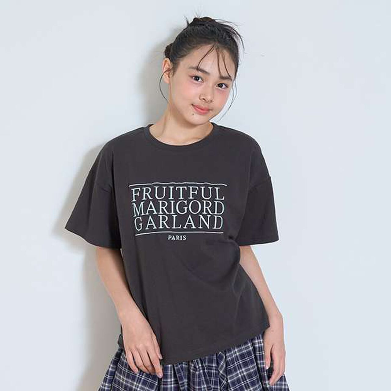 3-Stage Logo Embroidery T-Shirt,Charcoal gray, large image number 0