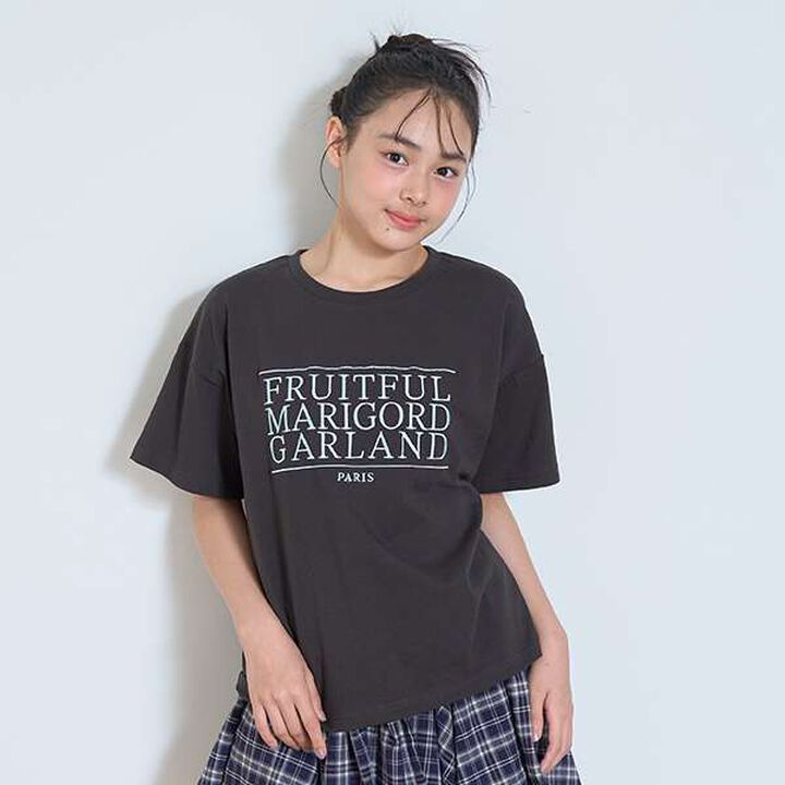 3-Stage Logo Embroidery T-Shirt,Charcoal gray, medium image number 0