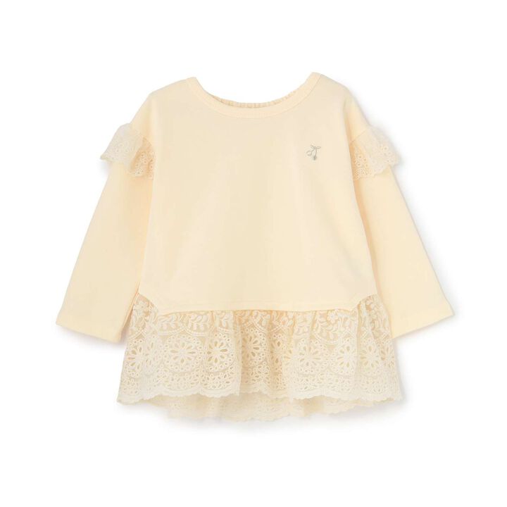 Tunic with Tulle Lace Hem,Pearl white, medium image number 0