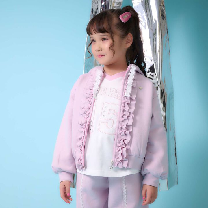 Lame Cardboard Frill Zip Parka,, medium