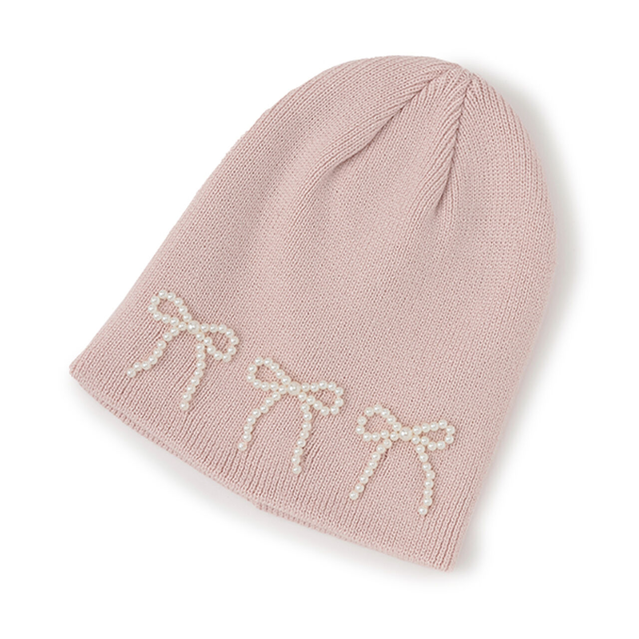 Knit Cap with Pearl Ribbon,Black, large image number 13