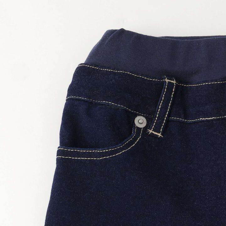 Knit Denim Straight Pants,Navy, medium image number 4