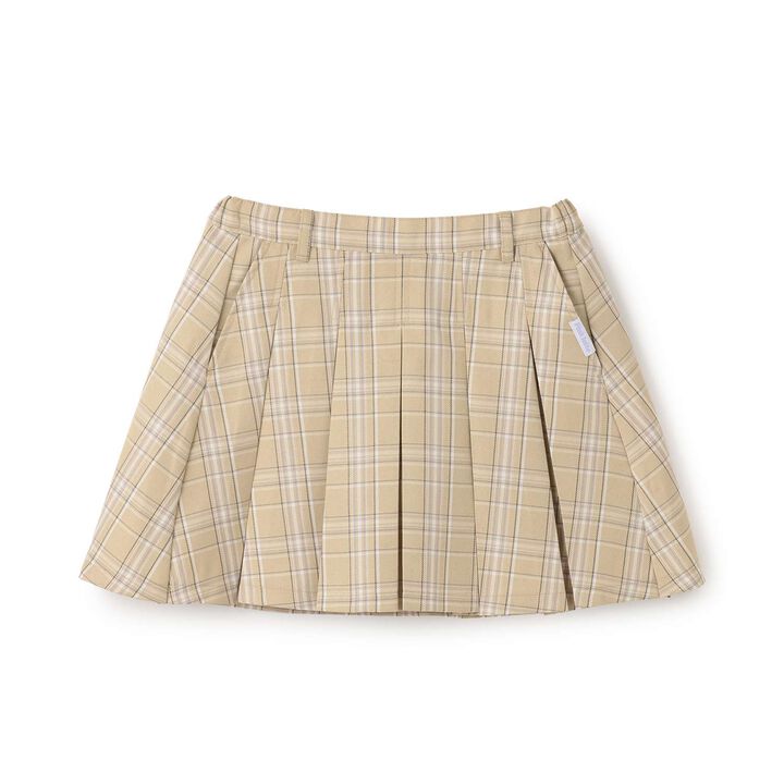 Checkered Front Pleated Skirt,Light beige, medium image number 10