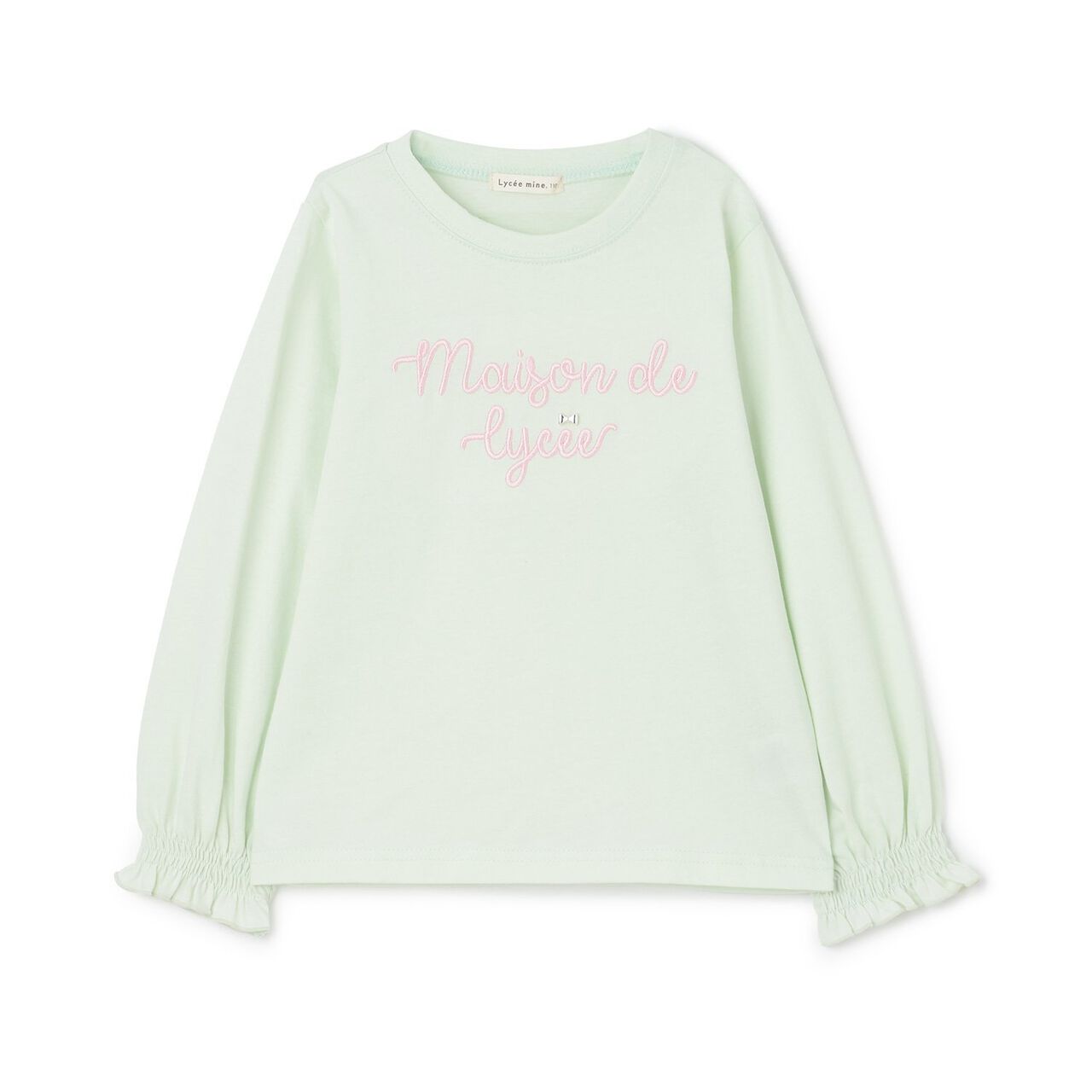[Quick-Dry UV Non-Crumbling] Muteki T Logo Embroidery Shirred Sleeve Top,Yellow green, large image number 3