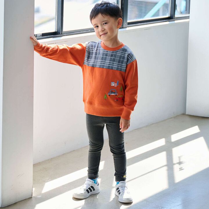 Car Embroidery Checkered Sweatshirt,Black, medium image number 12