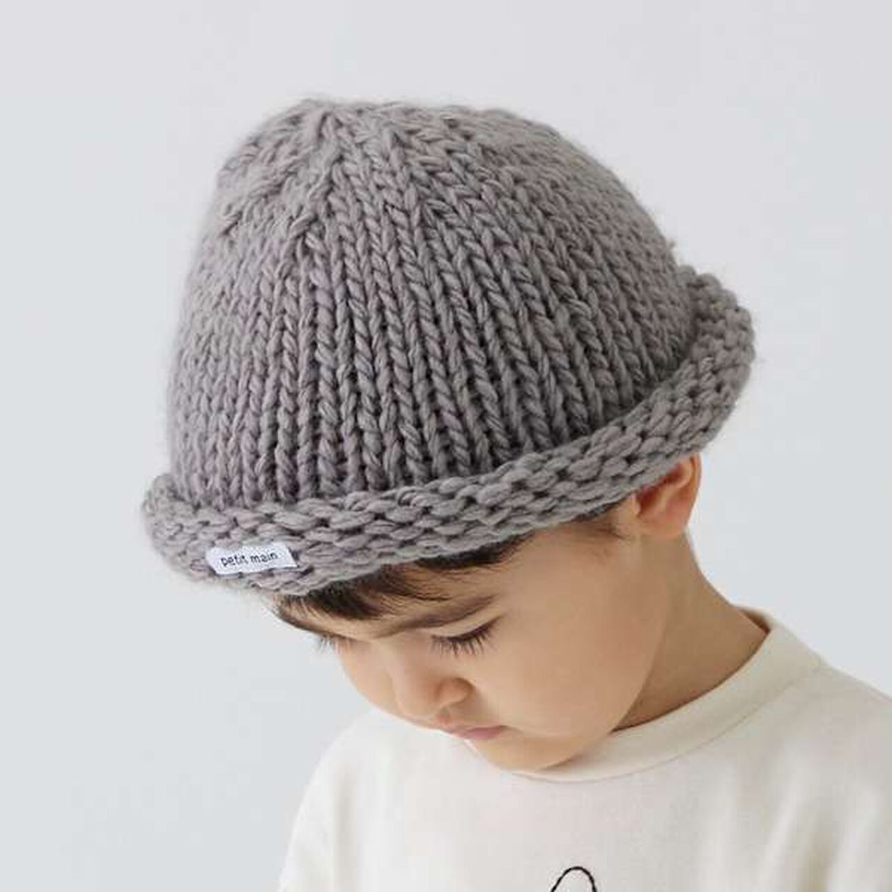 Low Gauge Roll Knit Hat,Lavender, large image number 13
