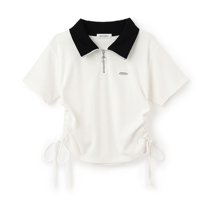 Half ZIP Drawstring T-Shirt,Off white, medium image number 7