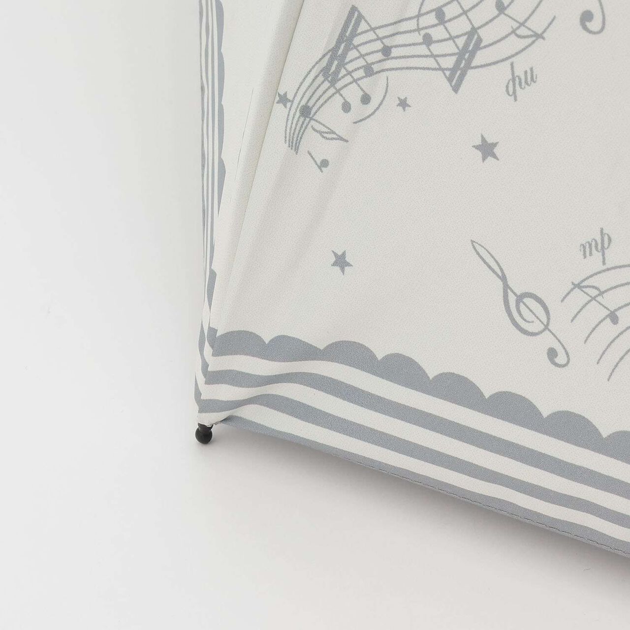 [UV 100%] [Heat Shielding] [Light Blocking] [All-Weather] With a Melody♪ Pattern Folding Umbrella,Ivory, large image number 4